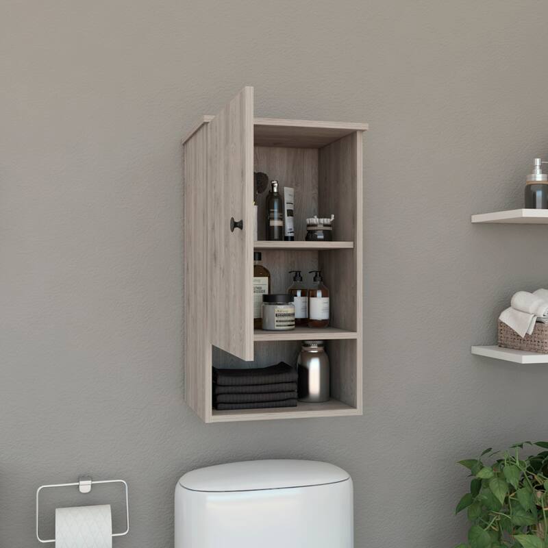 Bathroom Cabinet Over The Toilet Storage,Two Internal Shelves,Single Door,One Shelf