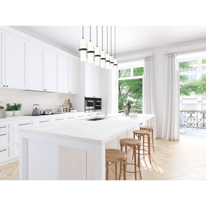 Cayden 7 Light Linear Chandelier in Matte Black - Matte Black