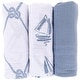preview thumbnail 7 of 11, Ely's & Co. Cotton Muslin Swaddle Blanket - 3 Pack - 42"x42" 0-24 months - Blue Nautical