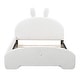 preview thumbnail 11 of 12, Full Upholstered Platform Bed with Cartoon Ears Headboard - Fun & Cozy