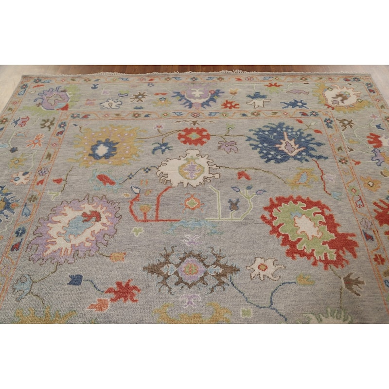 Floral Oushak Area Rug Handmade Wool Carpet - 8'0" x 9'10"