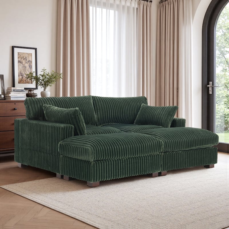 Oversized U-shaped Plush Modular Sectional Sofa Set