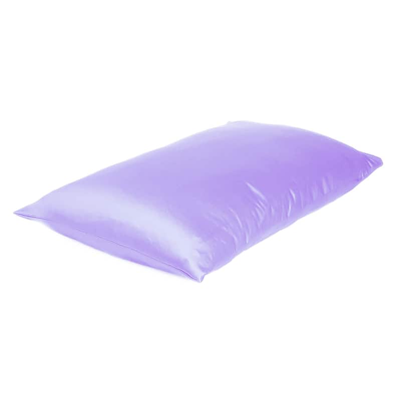 HomeRoots Purple Dreamy Set Of 2 Silky Satin Standard Pillowcases