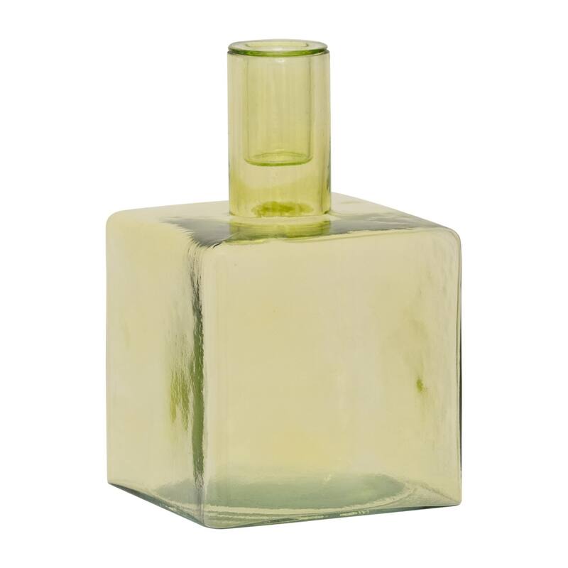 Recycled Glass Cubic Candle Holder - 6.25"