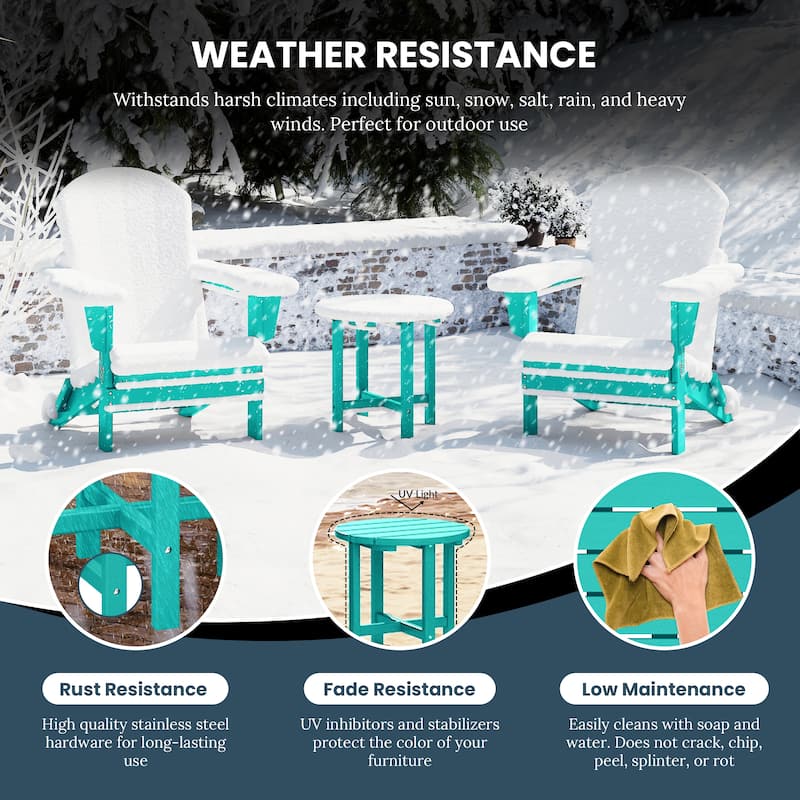 Polytrends Altura Eco-friendly All Weather Round 18" Side Table