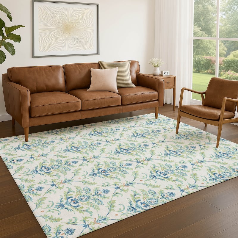 Machine Washable Indoor/ Outdoor Traditional Marrakesh Chantille Rug