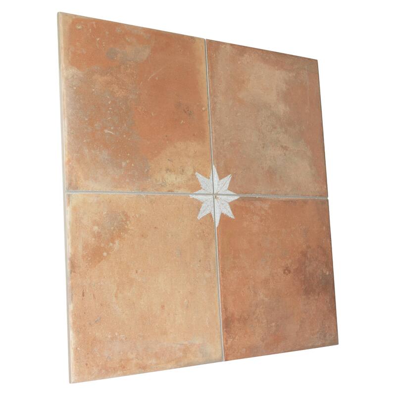 Merola Tile Kings Nonna with White Star 17-7/8" x 17-7/8" Porcelain Floor and Wall Tile