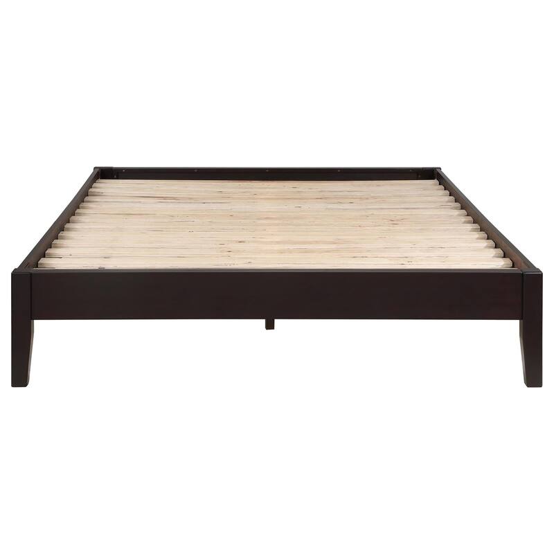 Full Size Wood Platform Bed with Tapered Legs and Headboard Compatible