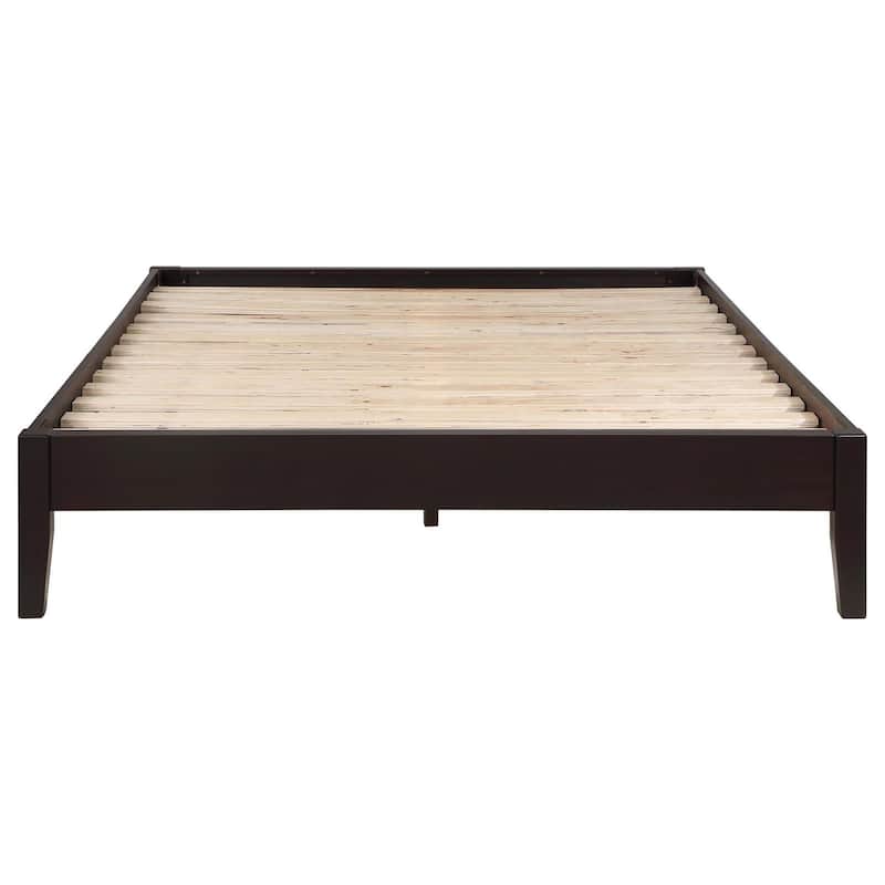 Queen Size Wood Platform Bed with Tapered Legs and Headboard Ready