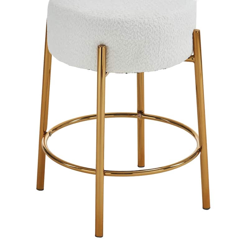24" Tall Gold Legs Round Bar Stools,Set of 2