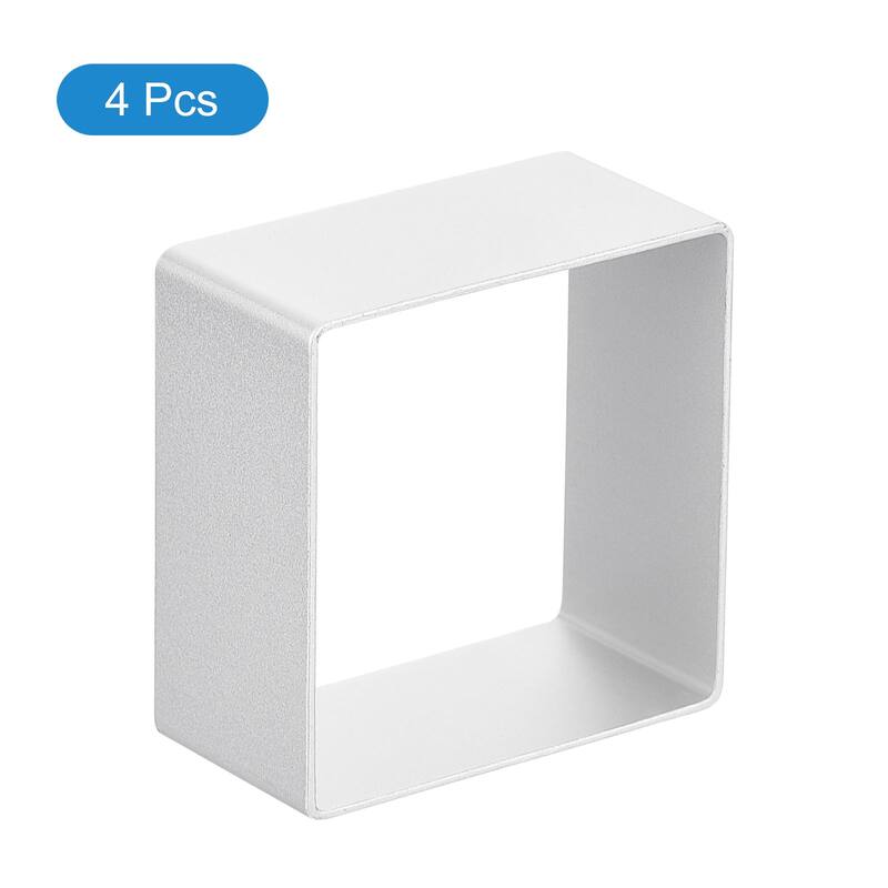 4pcs Metal Cookie Cutter, Aluminum Alloy Square Cookie Cutter for Biscuit Silver