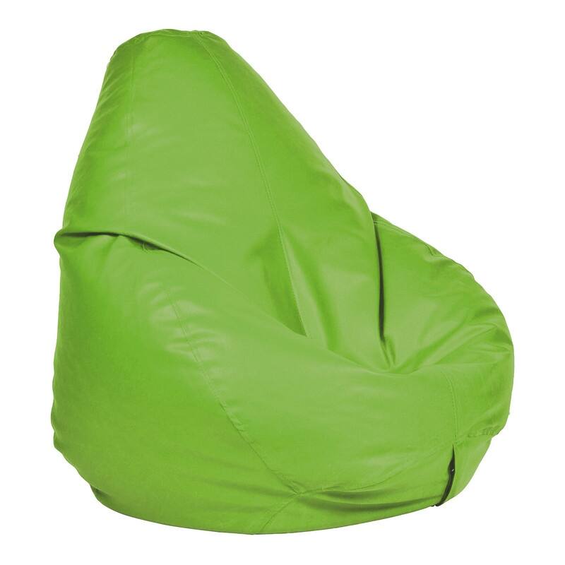 Leatherette Bean Bag Cover Filling Not Included, Ideal for Children and Teenagers by Ample Decor - Green