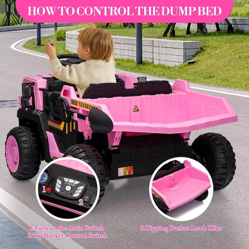 24V 2 Seater Kids Ride On Dump Truck with R/C