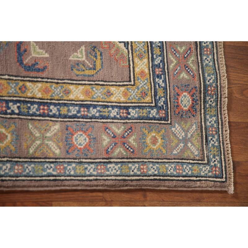 Kazak Accent Rug Hand-Knotted Wool Carpet - 2'7" x 4'2"