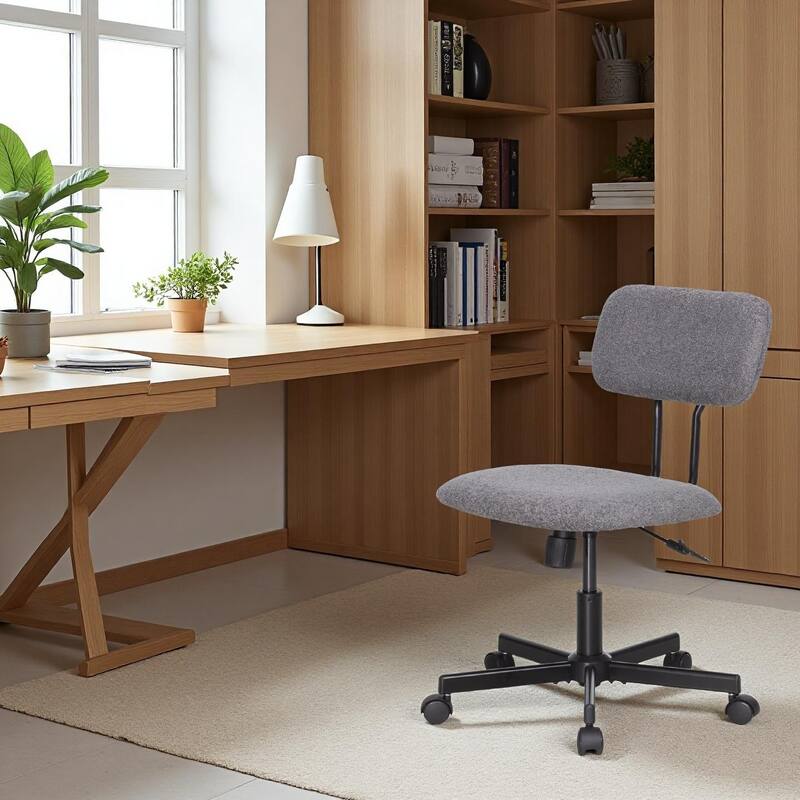 Ergonomic Low Back Velvet Office Chair with Armrests Adjustable Swivel Computer Desk Chair for Small Spaces, Home & Workspace