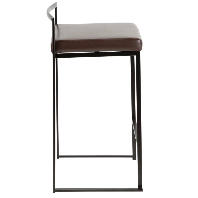 Porch & Den Forrest Contemporary Black Stackable Fully Welded Counter Stool (Set of 2)