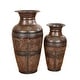 preview thumbnail 2 of 18, Brown Iron Metal Rustic Eclectic Vase Duo (Set of 2)