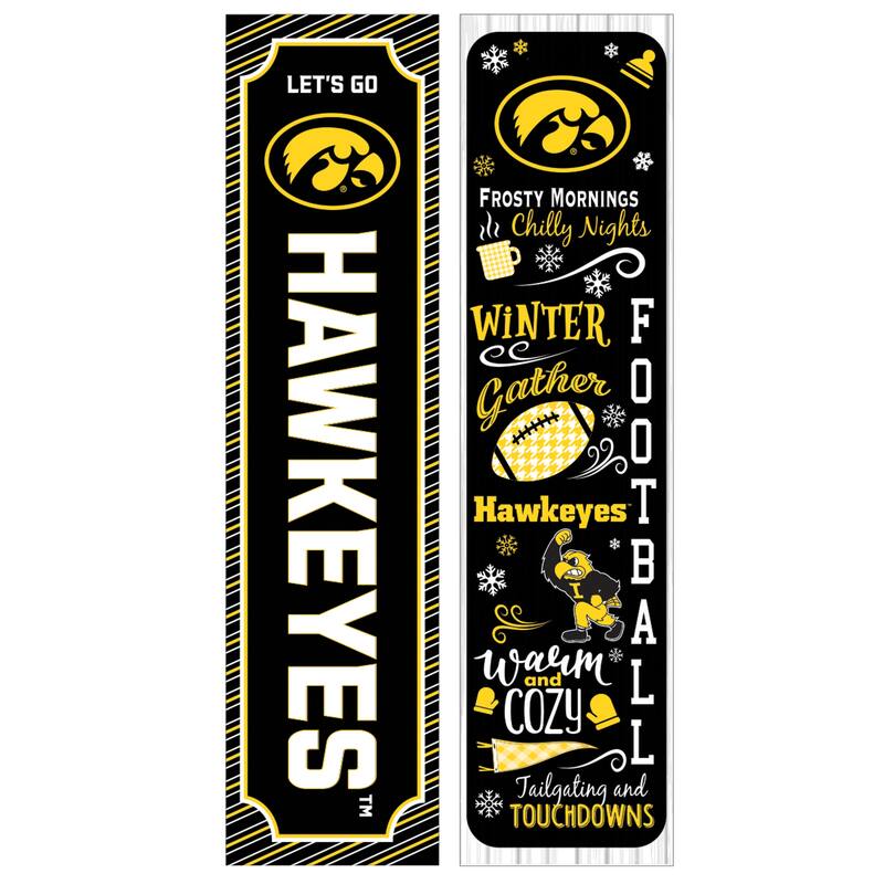 47" Double Sided Seasonal Porch Leaner, University of Iowa - 47" x 11.25"