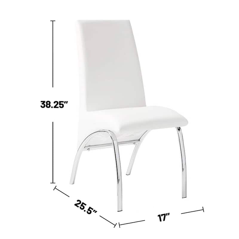 Set of 2 Padded Leatherette Side Chairs