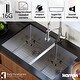 preview thumbnail 4 of 7, Karran Elite Undermount Stainless Steel 33 in. 16-Gauge Double Bowl 60/40 Kitchen Sink Kit