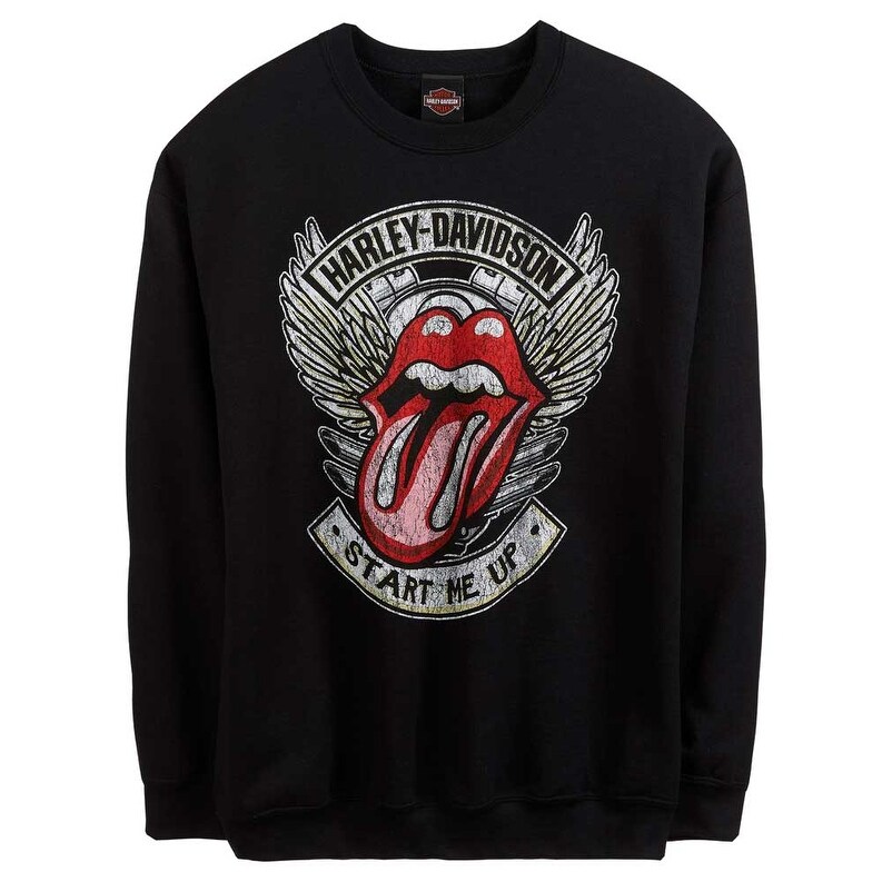 Shop Harley Davidson Men S Rolling Stones Start Me Up Fleece Pullover Crew Sweatshirt Overstock 28427568 3xl