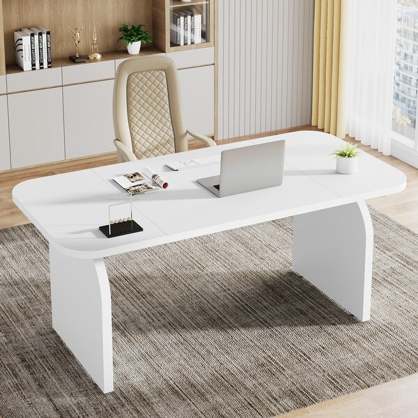 Retro 63-inch Executive Computer Desk , Large Craft Table for Home