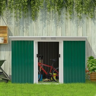 Outsunny 9' x 4' Outdoor Metal Garden Storage Shed