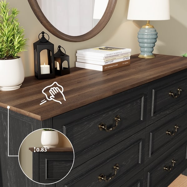 dark brown antique dresser William's Home Furnishing Lark Transitional Style 9-Drawer 70 in. Antique Dark Oak Dresser WI7183D