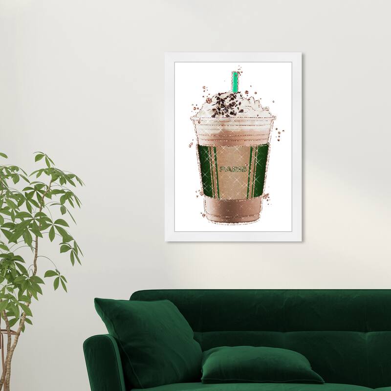 Wynwood Studio Prints Drinks and Spirits Paris Cafe Green and Glam Wall Art Canvas Print - White
