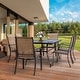 preview thumbnail 4 of 17, Outdoor 7-Piece Dining Set, Textilene Fabric, Powder-coated Iron Frame