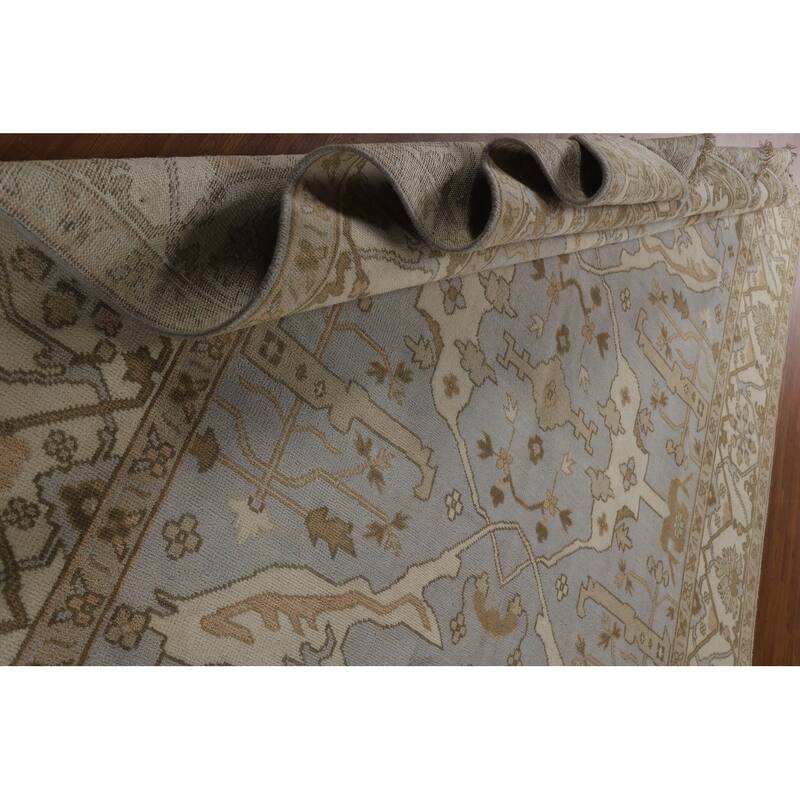 Oushak Oriental Area Rug Hand-Knotted Wool Carpet - 9'0"x 11'10"