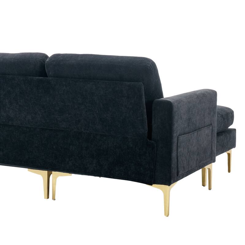 110" L-Shape Convertible Sectional Sofa Couch