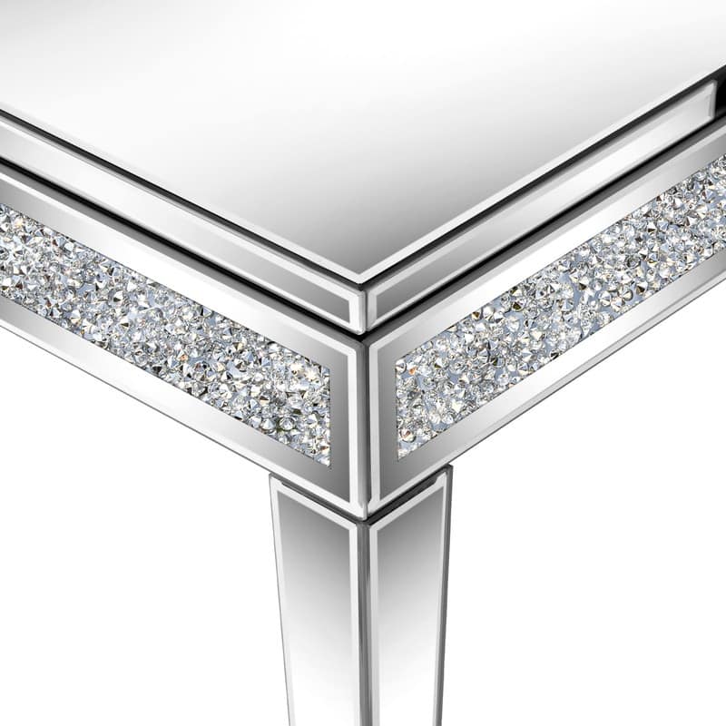 18" Lift Top Mirror Glass Coffee Table with Hidden Storage