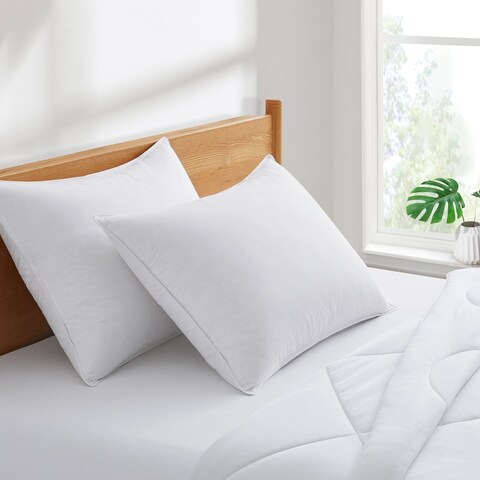 Low to High Loft White Feather Down Pillows, Pillow-in-Pillow Design
