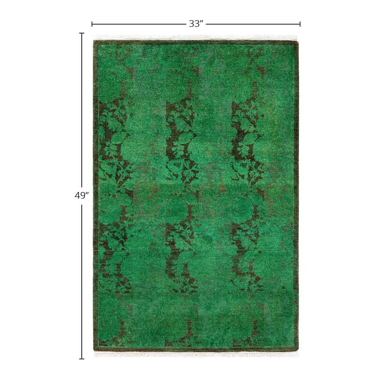 Contemporary Overdyed Wool Hand Knotted Area Rug - 2' 9" x 4' 1"