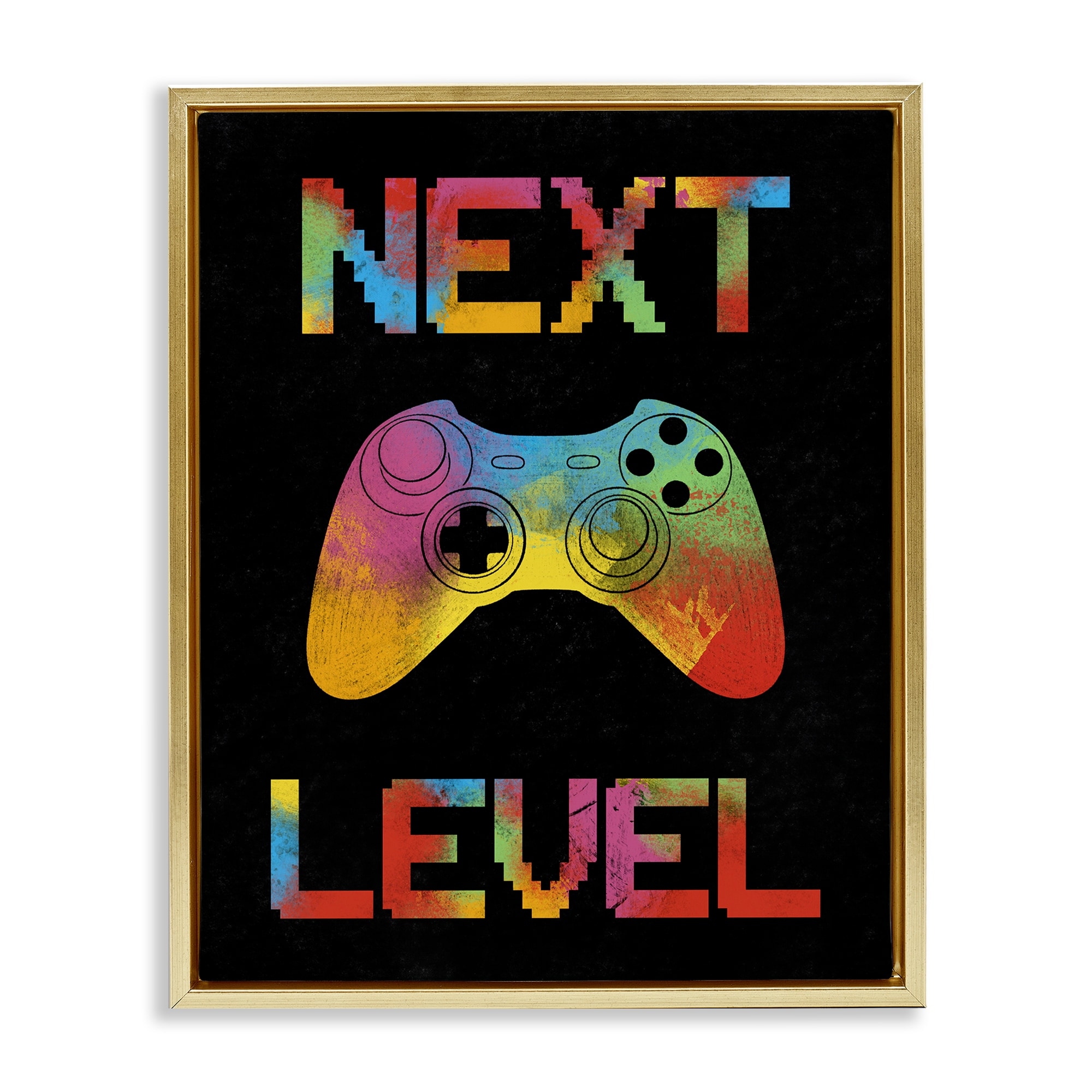 Stupell Next Level Rainbow Splatter Framed Floater Canvas Wall Art Design By Marcus Prime