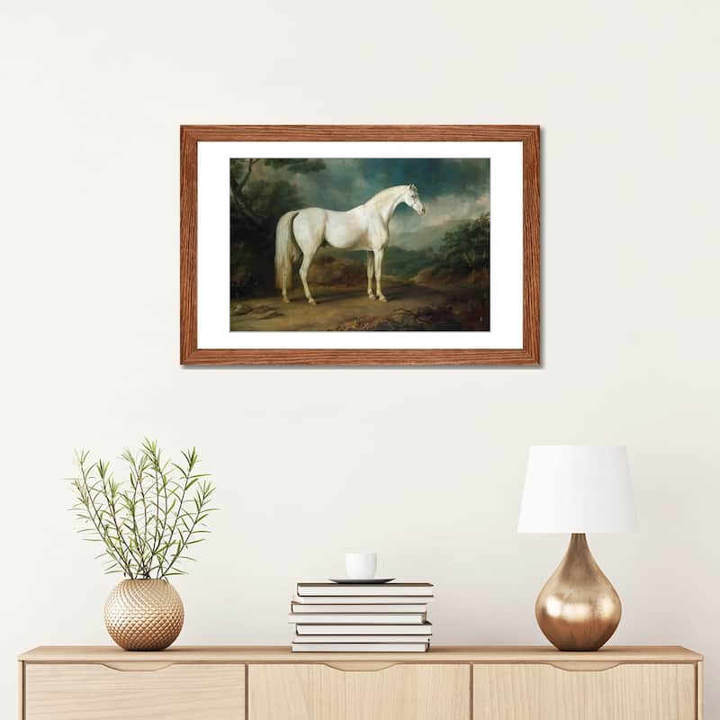 iCanvas "White horse in a wooded landscape, 1791 " by Sawrey Gilpin