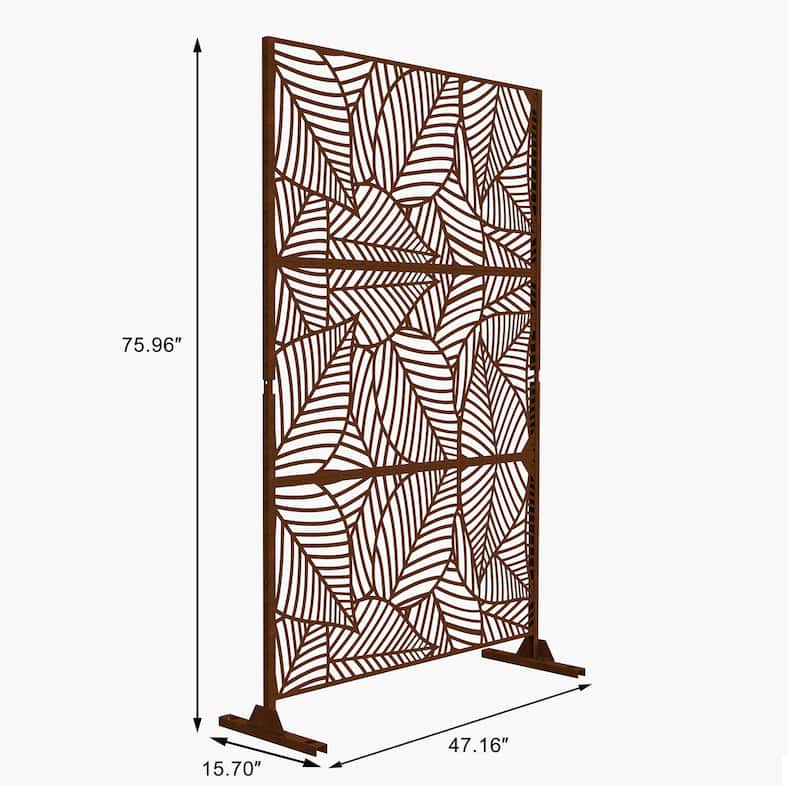 Outdoor Privacy Screen with Stand for Patio Garden Metal Fence