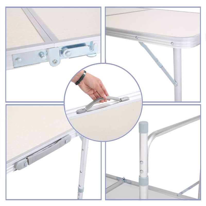 Outdoor Portable Aluminum BBQ Picnic Folding Dining Table