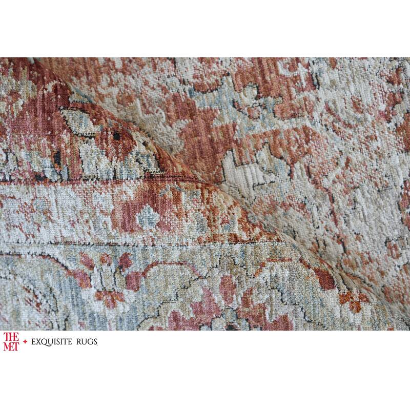 The Met X Exquisite Rugs Antique Loom Rust/Blue Area Rug.