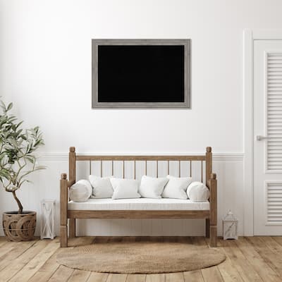 Regis Barnwood Grey Wood Framed Black Corkboard Bulletin Board