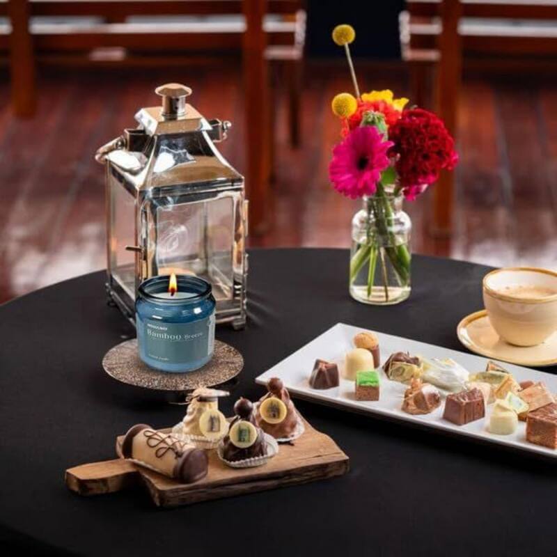 3 Oz Beachy Scented Candle Set of 2 in Blue Glass by Aria Home