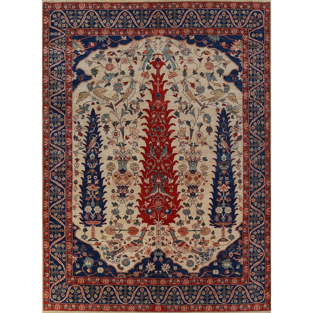 Vegetable Dye Ziegler Oriental Rug Hand-Knotted Wool Carpet - 8'11"x 11'9"