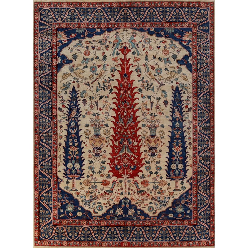 Vegetable Dye Ziegler Oriental Rug Hand-Knotted Wool Carpet - 8'11"x 11'9"