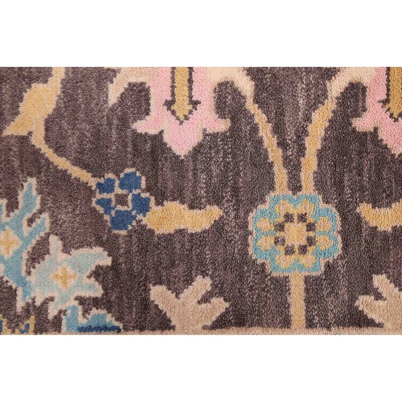 ECARPETGALLERY Hand-knotted Modern Oushak Charcoal Wool Rug - 8'2 x 9'10