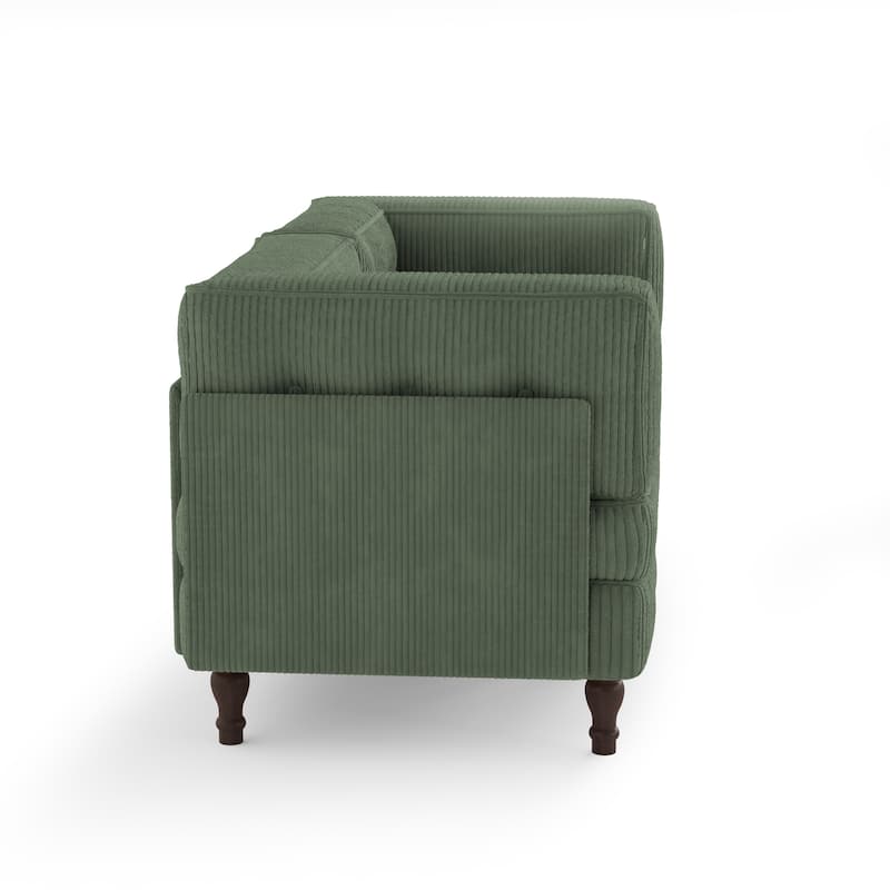 Modular Corduroy Corner Sectional Sofa Couch Set with Tufted Cushion