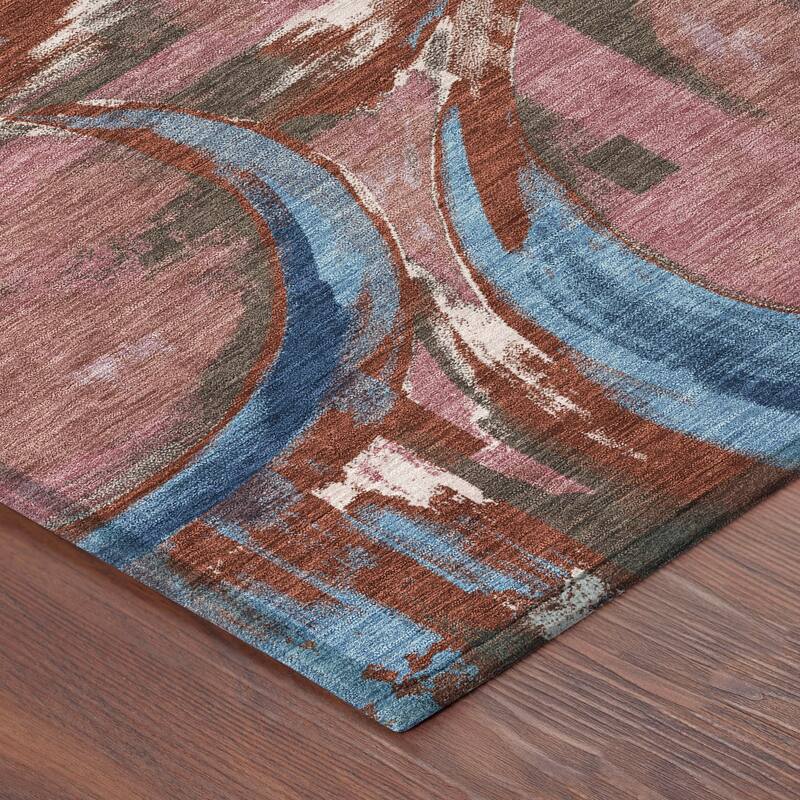 Machine Washable Indoor/ Outdoor Modern Erie Chantille Rug