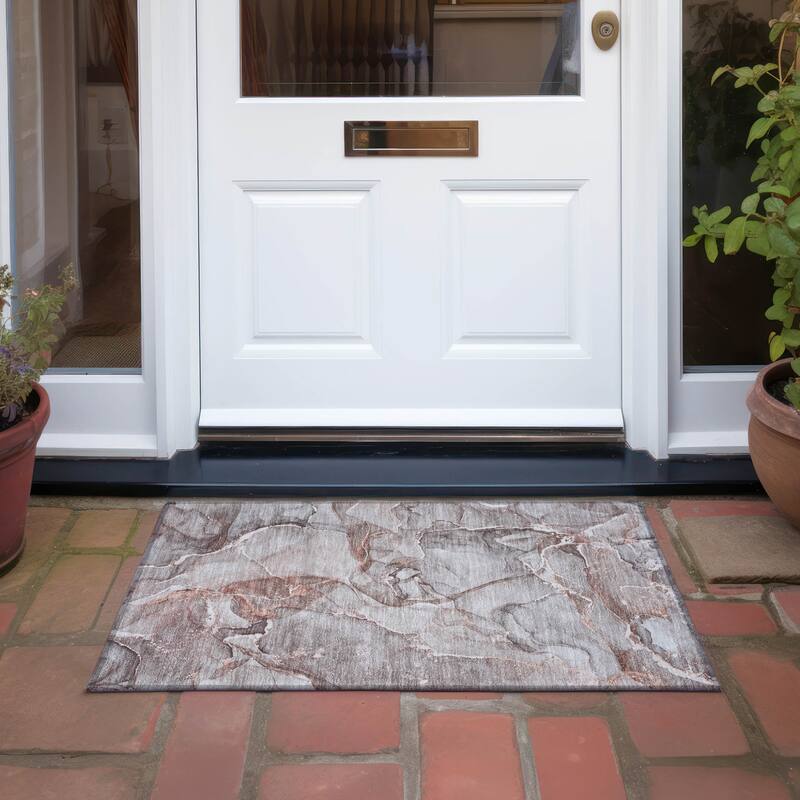 Almiz Artistic Abstract Weather Resistant Timeless Fusion Runner Outdoor Rug