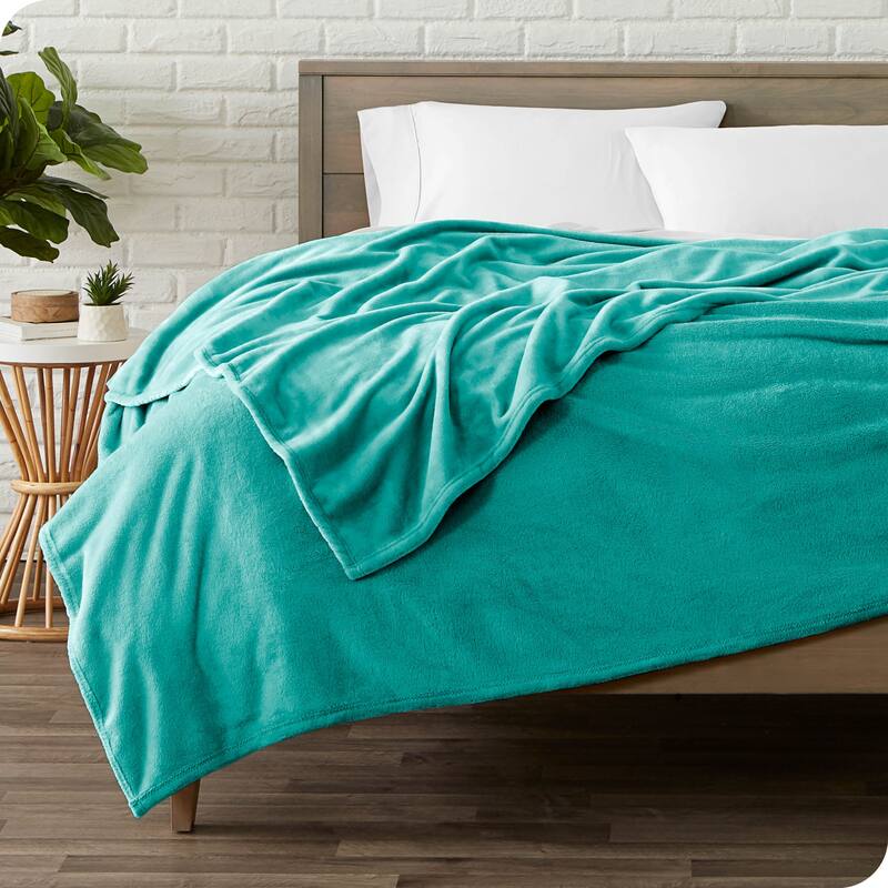 Bare Home Microplush Fleece Blanket - Ultra-Soft - Cozy Fuzzy Warm - Twin - Twin XL - Turquoise