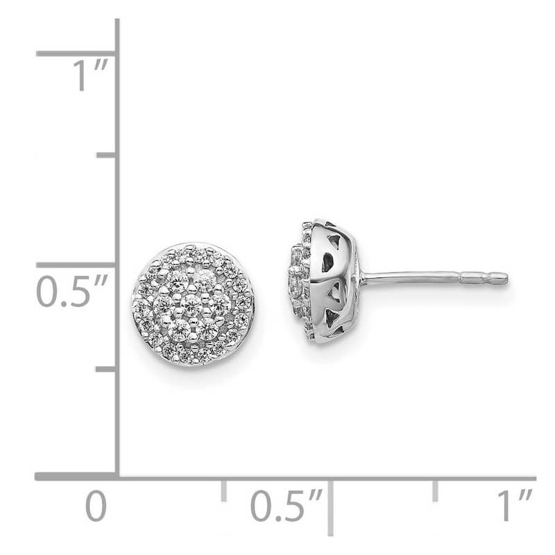 Curata 14k White Gold Diamond Earrings - 8x8mm Wide